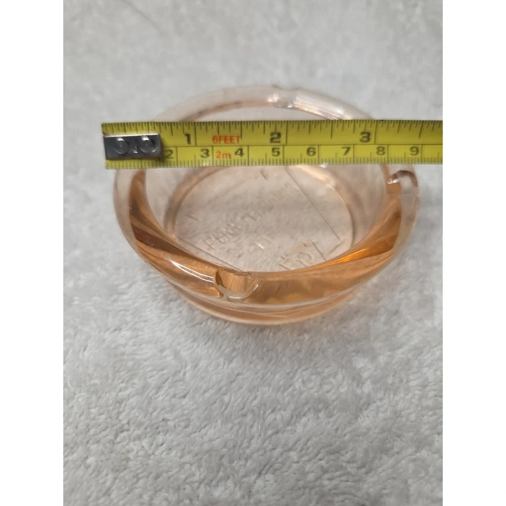 Vintage Pennsylvania Tires Pink Glass Ashtray 3.5